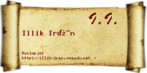 Illik Irén névjegykártya